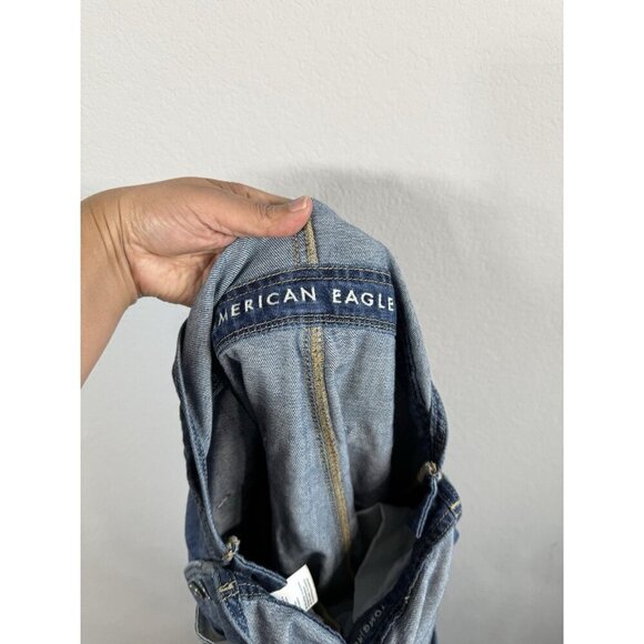 American Eagle Outfitters Women’s XS Tomgirl Overalls Distressed Stretch Denim - Picture 10 of 13